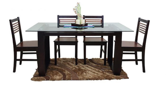 Dining Set 0053 (Full Set including 6 chairs & Glass top)