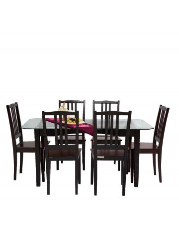 Dining Set-0054 (Full Set With 6 chair including Glass Top )