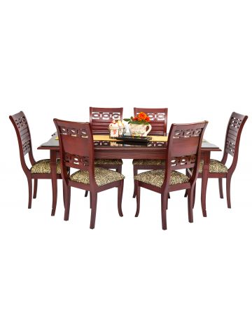 Six Seated Dining Table 6018 WF MG (Only Table)
