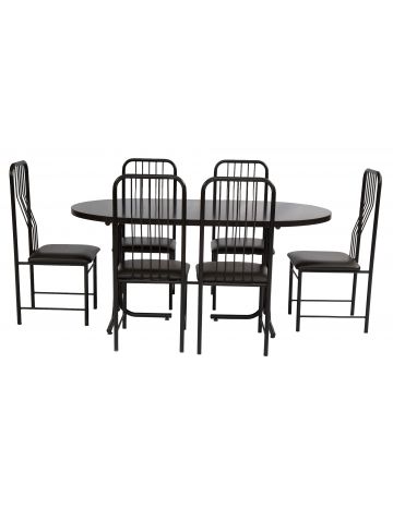 Six Seated Dining Table 0050 LB BK (Only Table)