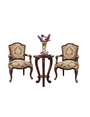 Bedroom Chair Set 003 (WCBR-0023 x2 and WTCO-0001 x1)
