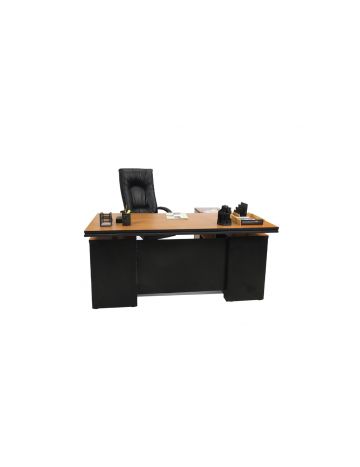 Senior Executive Table 0035 LB Light Cherry Black (With Side Rack & Drawer)