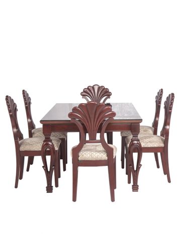 Six Seated Dining Table 6070 WF MG without glass Top (Only Table)
