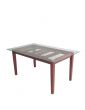 Six Seated Dining Table 6081 WF MG with glass Top