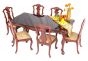 Dining Set DTS-0017 (Full Set With 6 chair & 8mm Glass Top) 