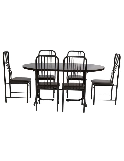 Six Seated Dining Table 0050 LB BK (Only Table)