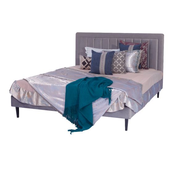 Queen Bed with Fabric BEQ 0101 LB Fabric 888-27