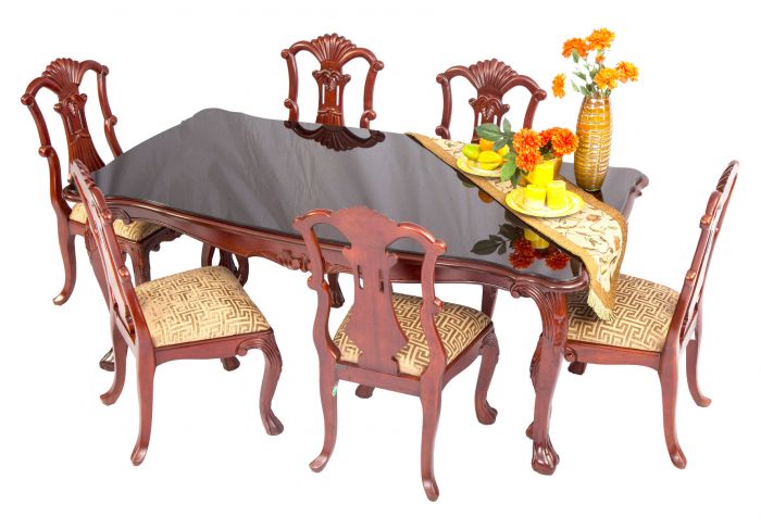 Six Seated Dining Table 6017 WF MG  (Only Table)