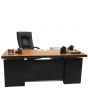 Senior Executive Table 0035 LB Light Cherry Black (With Side Rack & Drawer)