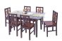 Dining Set-WCDI-0073,WTDN-6073 (Full Set With 6 chair including 10mm Glass Top) 