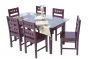 Dining Set-WCDI-0074,WTDN-6074 (Full Set With 6 chair including 10mm Glass Top )